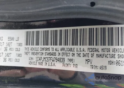 2015 Jeep Cherokee Latitude from USA, damaged, VIN 1C4PJMCS7FW794839